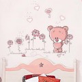 Pink Bear and Flower Wall Sticker